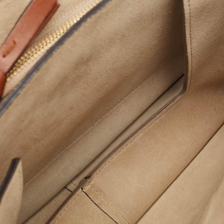 Pre Owned Chloe Brown Leather and Suede Medium Faye Shoulder Bag
