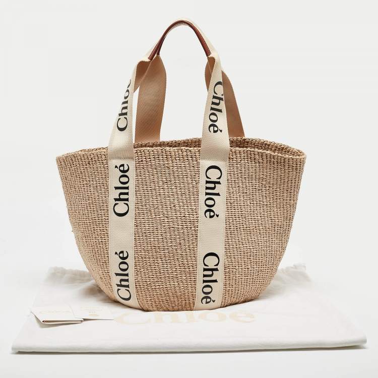 مملوكة مسبقًا Chloe Natural Fibers Large Woody Tote