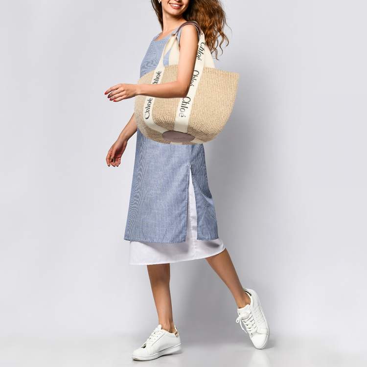 مملوكة مسبقًا Chloe Natural Fibers Large Woody Tote