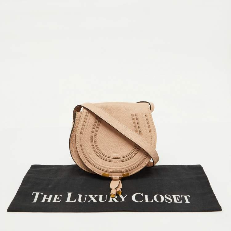 Pre Owned Chloe Beige Leather Small Marcie Shoulder Bag