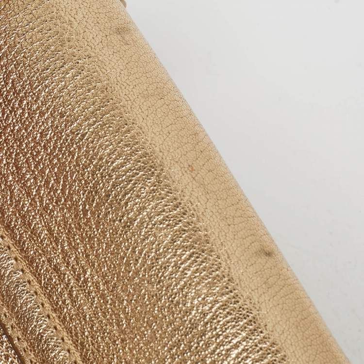 Pre Owned Chloe Gold Leather Medium Drew Shoulder Bag