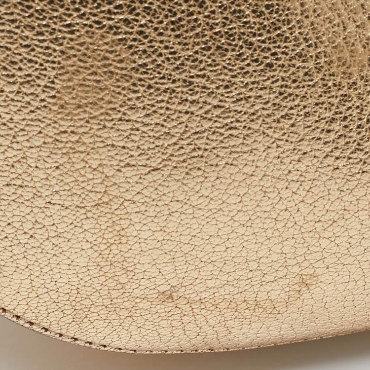 Pre Owned Chloe Gold Leather Medium Drew Shoulder Bag