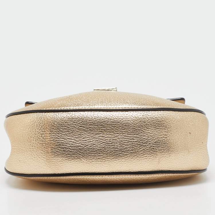 Pre Owned Chloe Gold Leather Medium Drew Shoulder Bag