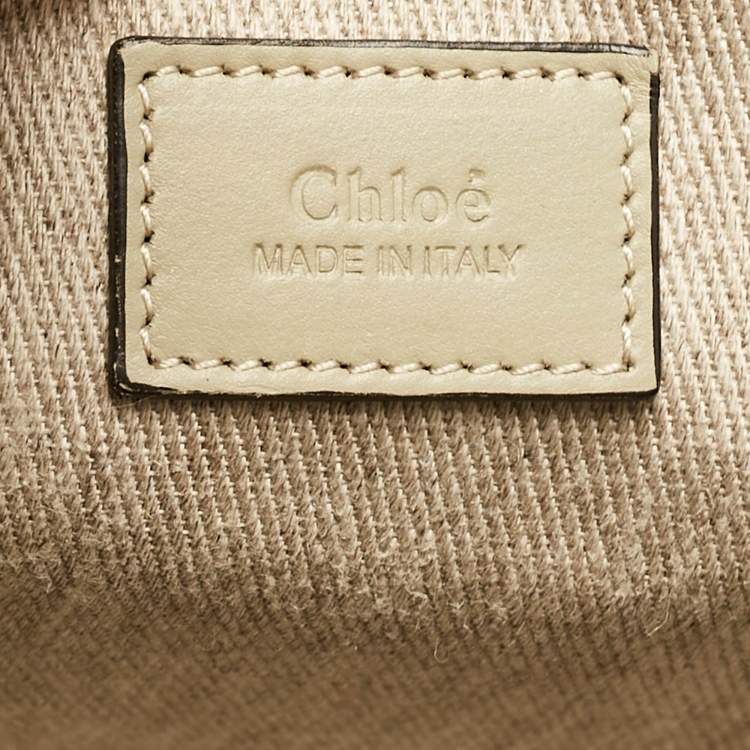 Pre Owned Chloe Beige Canvas Medium Woody Tote