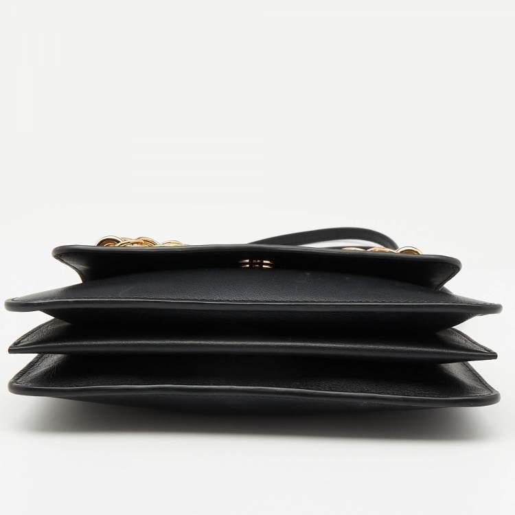 Pre Owned Chloe Black Leather Drew Bijou Clutch Bag