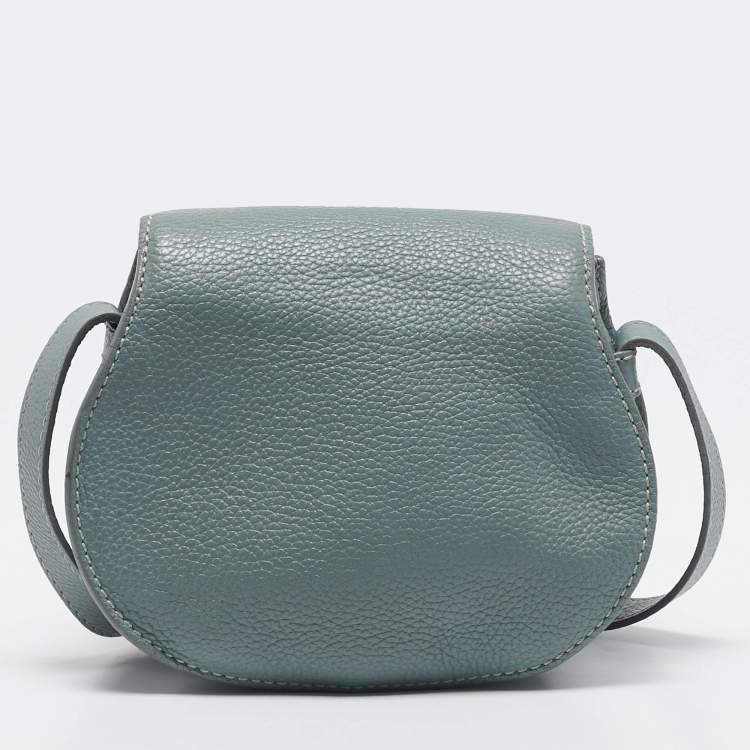 Pre Owned Chloe Light Blue Leather Mini Marcie Crossbody Bag