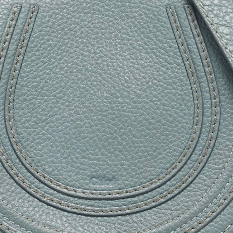 Pre Owned Chloe Light Blue Leather Mini Marcie Crossbody Bag