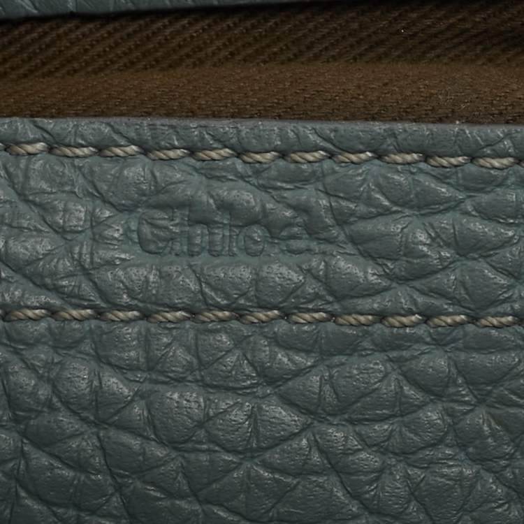 Pre Owned Chloe Light Blue Leather Mini Marcie Crossbody Bag