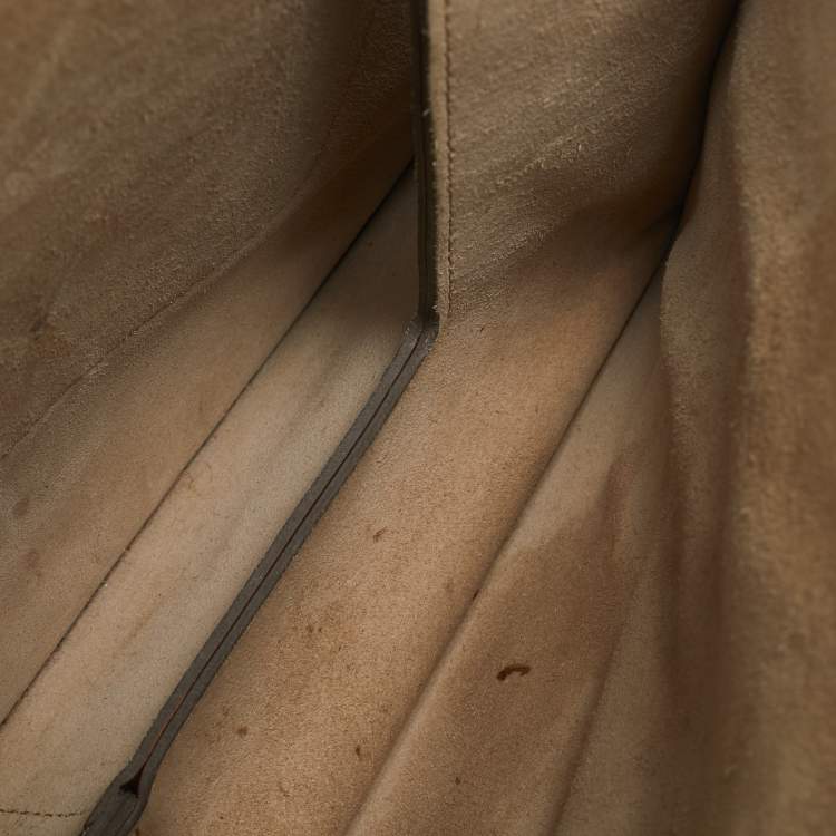 Pre Owned Chloe Brown/Orange Leather ad Suede Faye Medium Shoulder Bag