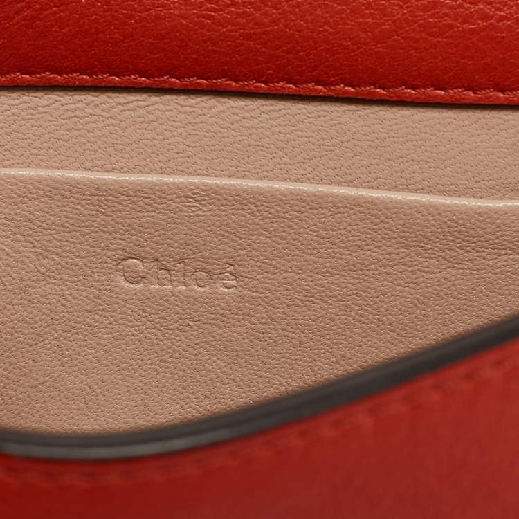 Pre Owned Chloe Ginger Orange Leather Small Nile Bracelet Minaudiere Bag