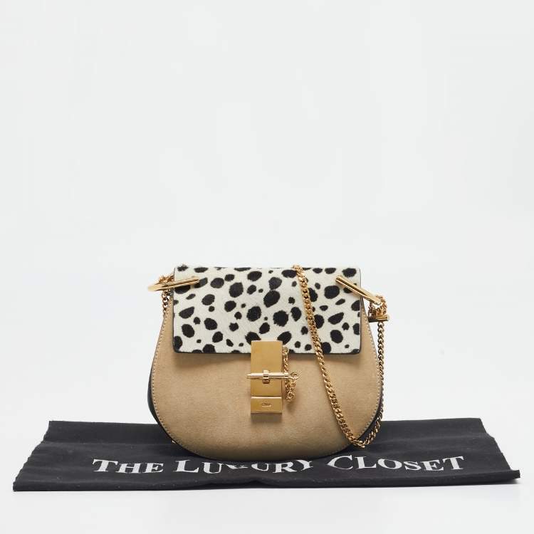 Pre Owned Chloe Multicolor Calf Hair and Leather Small Drew Shoulder Bag