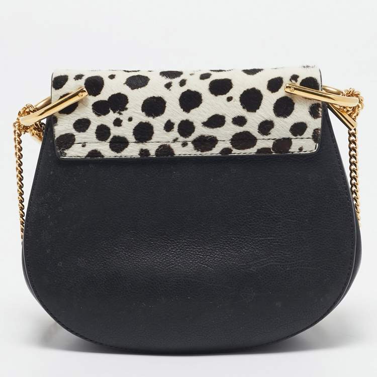 Pre Owned Chloe Multicolor Calf Hair and Leather Small Drew Shoulder Bag