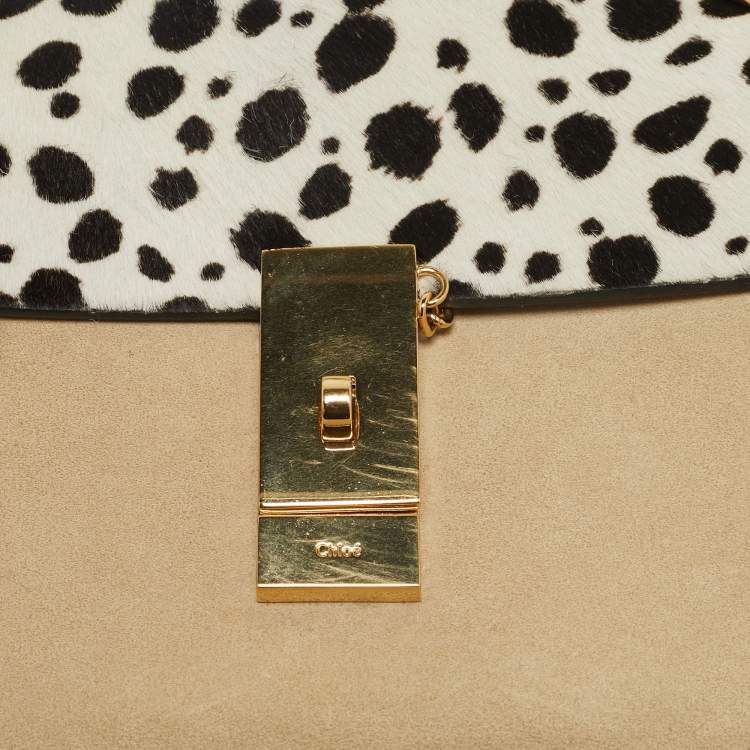 Pre Owned Chloe Multicolor Calf Hair and Leather Small Drew Shoulder Bag