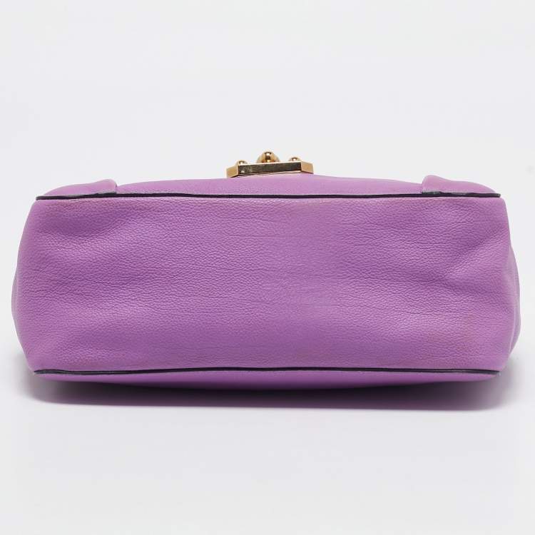 Pre Owned Chloe Purple Leather Medium Elsie Chain Shoulder Bag