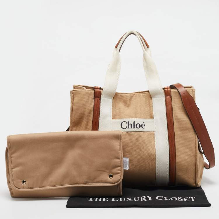 Pre Owned Chloe Brown Canvas Changing/Diaper Bag