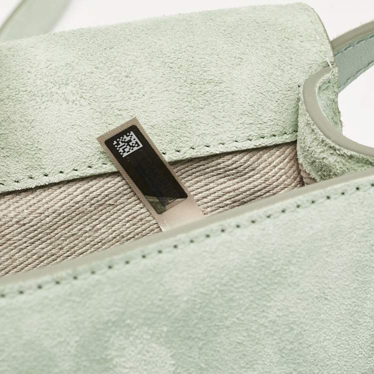 Pre Owned Chloe Light Green Suede and Leather Small Marcie Saddle Bag