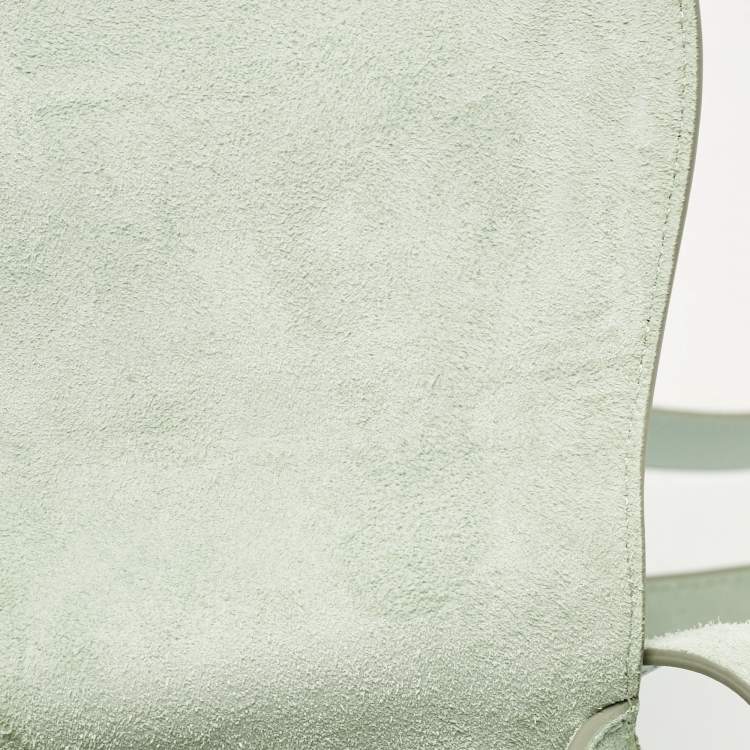 Pre Owned Chloe Light Green Suede and Leather Small Marcie Saddle Bag