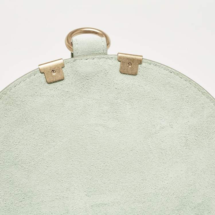 Pre Owned Chloe Light Green Suede and Leather Small Marcie Saddle Bag