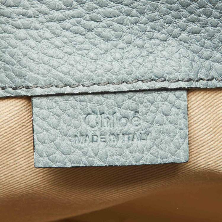 Pre Owned Chloe Light Blue Leather and Suede Mini Faye Daye Backpack