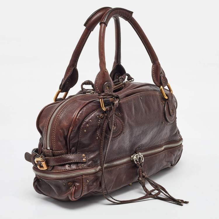 Pre Owned Chloe Dark Brown Leather Medium Paddington Satchel