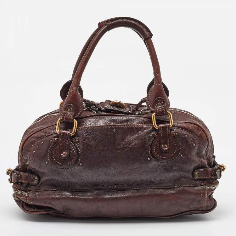 Pre Owned Chloe Dark Brown Leather Medium Paddington Satchel