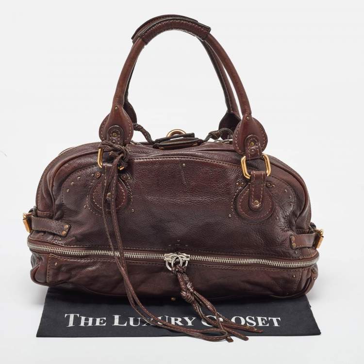 Pre Owned Chloe Dark Brown Leather Medium Paddington Satchel