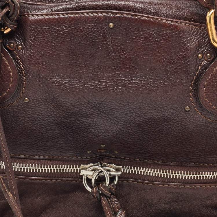 Pre Owned Chloe Dark Brown Leather Medium Paddington Satchel