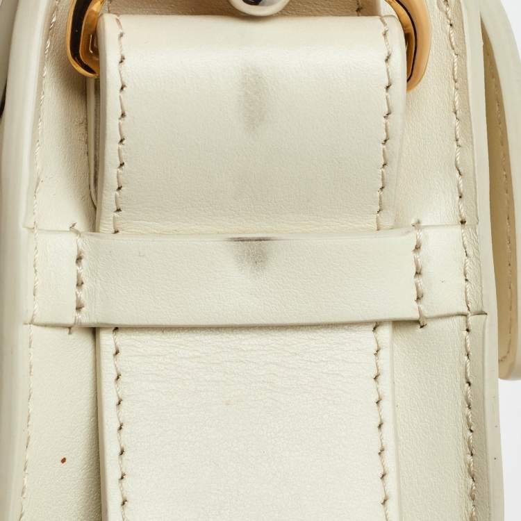 Pre Owned Chloe White Leather and Suede Small Tess Shoulder Bag