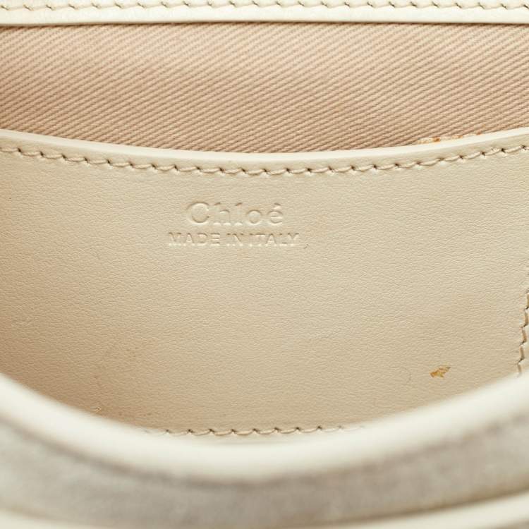 Pre Owned Chloe White Leather and Suede Small Tess Shoulder Bag