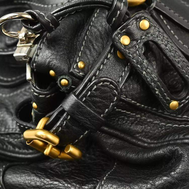 Pre Owned Chloe Black Leather Paddington Handbag