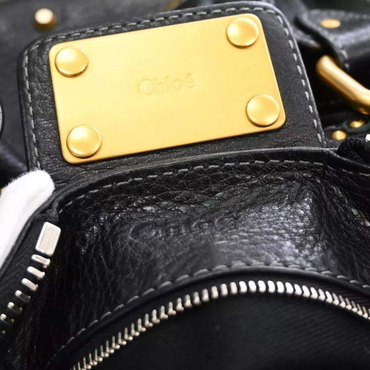 Pre Owned Chloe Black Leather Paddington Handbag