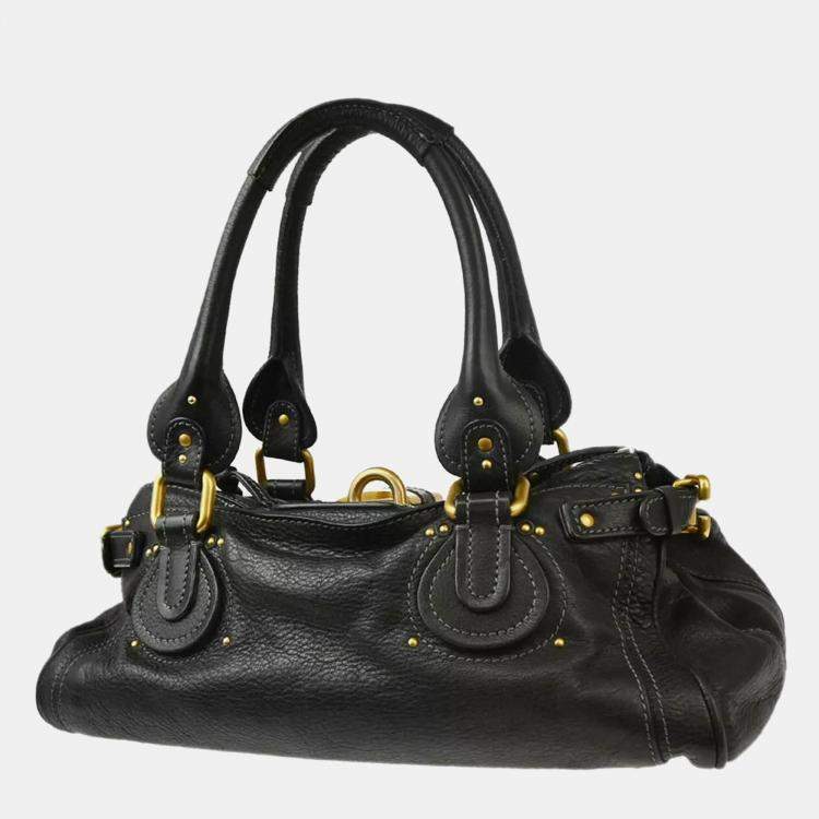 Pre Owned Chloe Black Leather Paddington Handbag