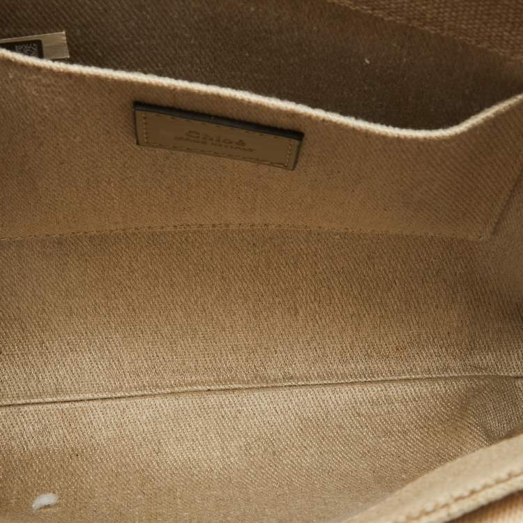 Pre Owned Chloe Beige Canvas Small Woody Tote