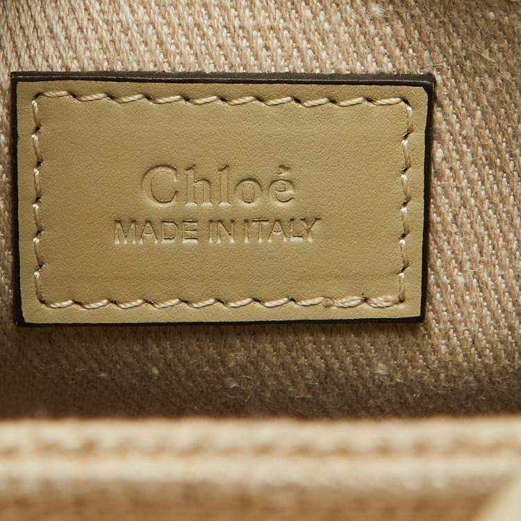 Pre Owned Chloe Beige Canvas Small Woody Tote