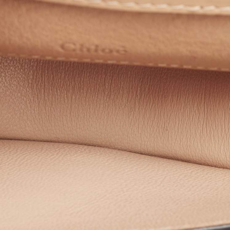 Pre Owned Chloe Beige Leather Mini Nile Minaudière Clutch Bag