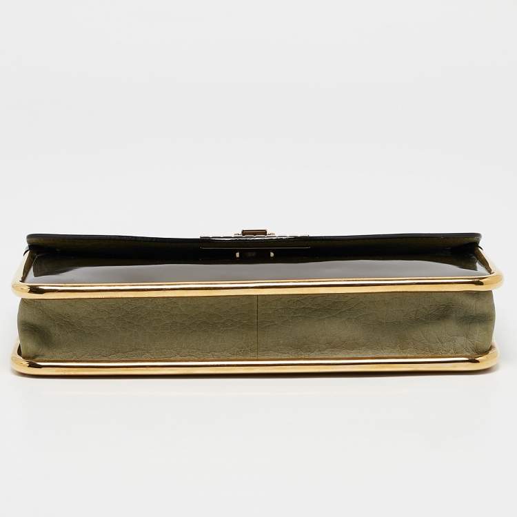 Pre Owned Chloe Green Patent Leather Sally Clutch