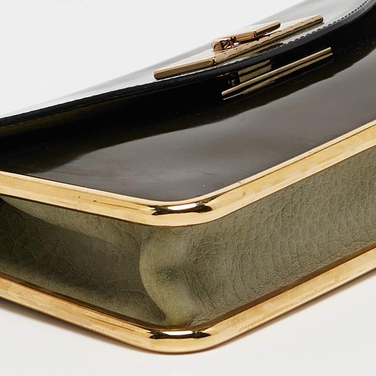 Pre Owned Chloe Green Patent Leather Sally Clutch