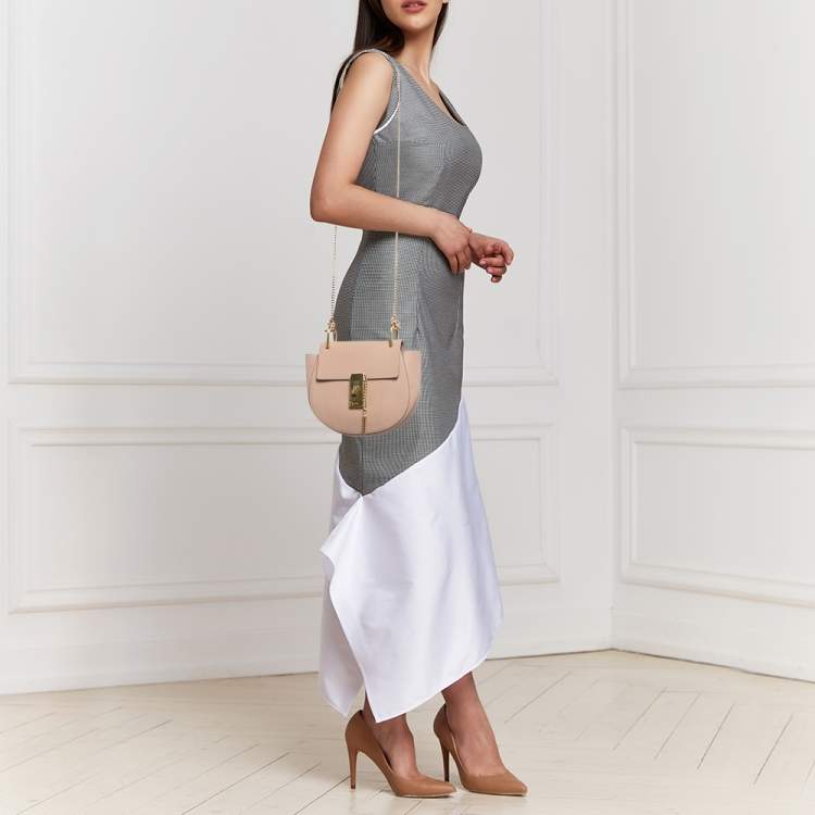 Pre Owned Chloe Beige Leather Small Drew Shoulder Bag