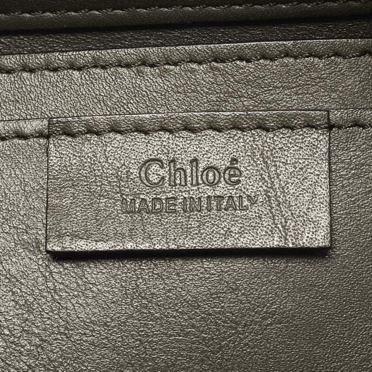 Pre Owned Chloe Olive Green Patent and Leather Roy Shoulder Bag