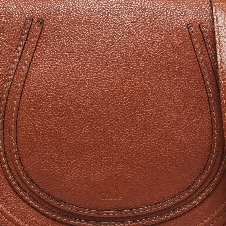 Pre Owned Chloe Brown Leather Medium Marcie Crossbody Bag