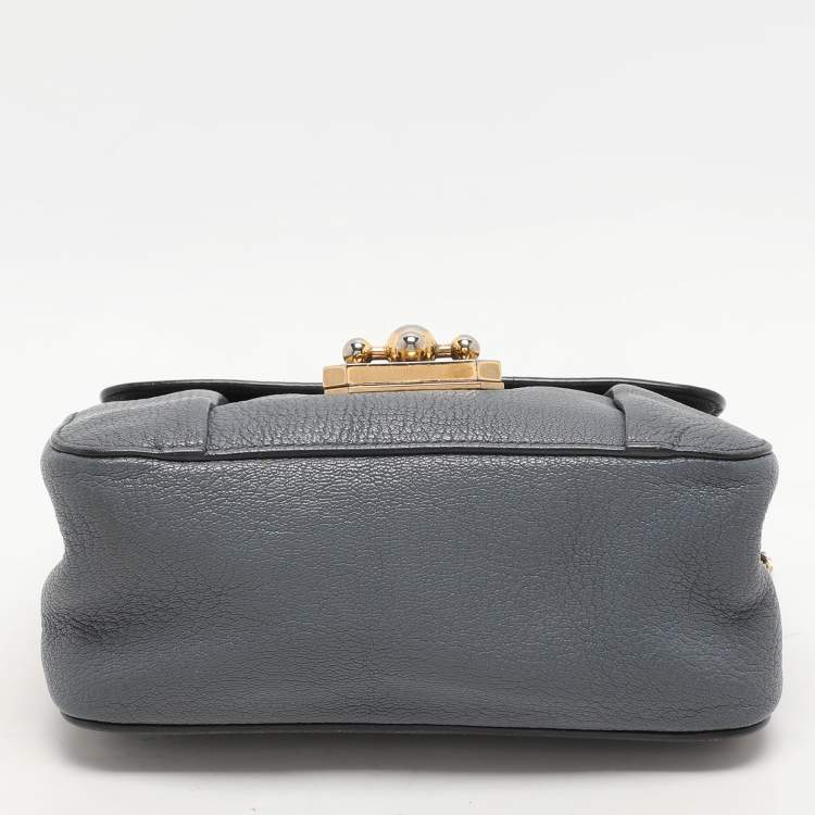 Pre Owned Chloe Grey Leather Small Elsie Shoulder Bag