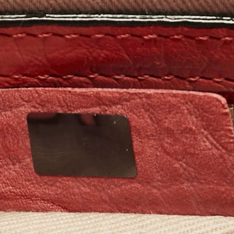 Pre Owned Chloe English Rose Pebbled Leather Medium Sally Flap Shoulder Bag