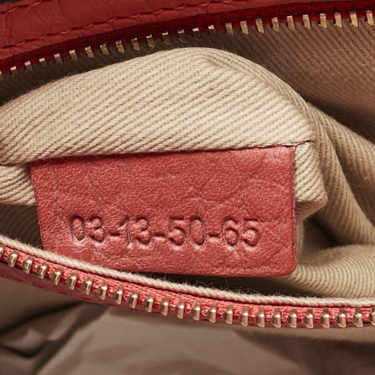 Pre Owned Chloe English Rose Pebbled Leather Medium Sally Flap Shoulder Bag