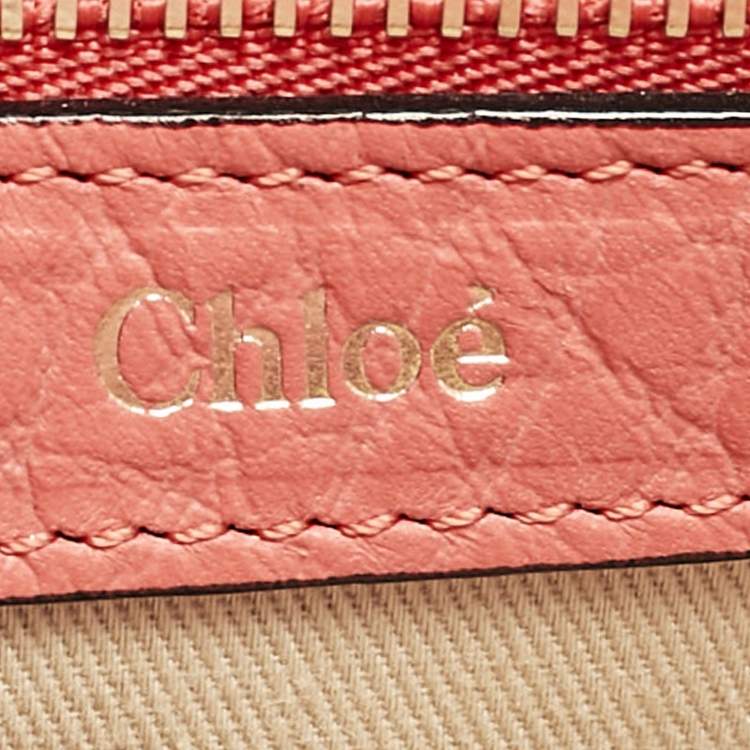 Pre Owned Chloe English Rose Pebbled Leather Medium Sally Flap Shoulder Bag