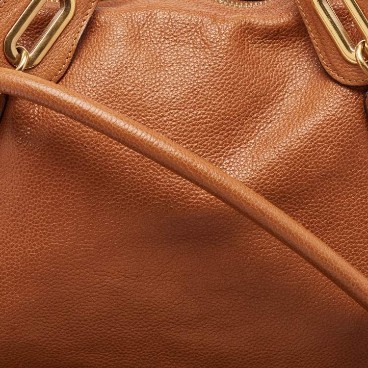Pre Owned Chloé Brown Leather Large Paraty Shoulder Bag
