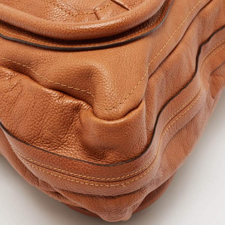 Pre Owned Chloé Brown Leather Large Paraty Shoulder Bag