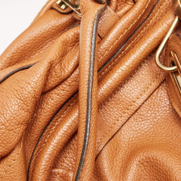 Pre Owned Chloé Brown Leather Large Paraty Shoulder Bag