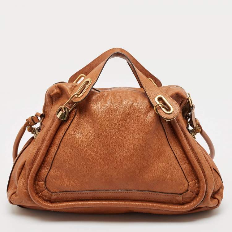 Pre Owned Chloé Brown Leather Large Paraty Shoulder Bag