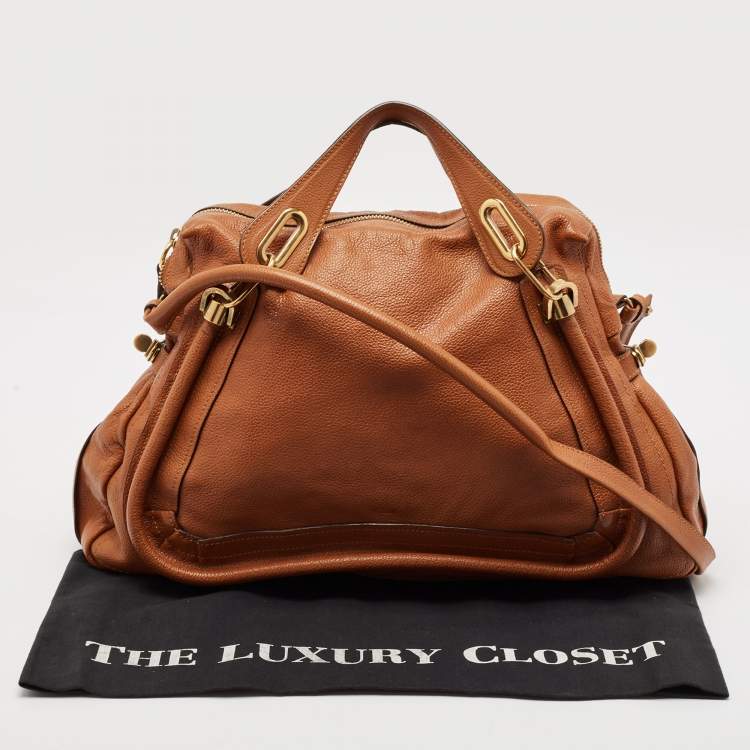Pre Owned Chloé Brown Leather Large Paraty Shoulder Bag