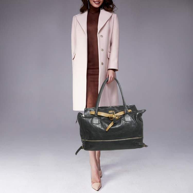 Pre Owned Chloe Black/Tan Leather Marlow Tote